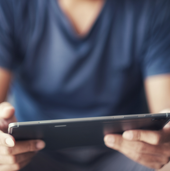 Person using a tablet