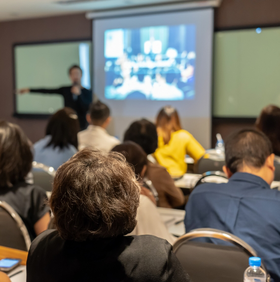 Classroom of students watching a lecture