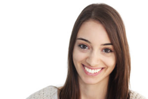 smiling girl with straight teeth